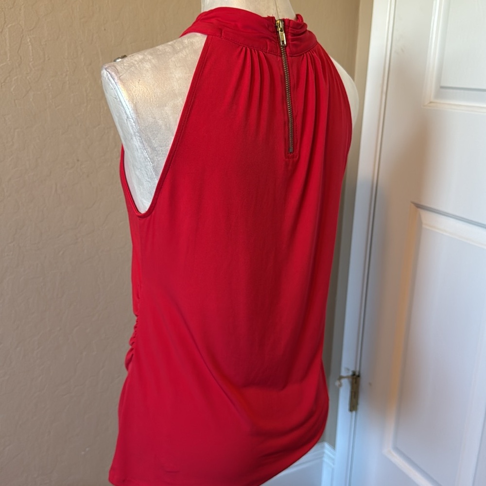 Belldini Women’s Red Halter Keyhole Front Sleeveless Top Size M - Picture 2 of 9